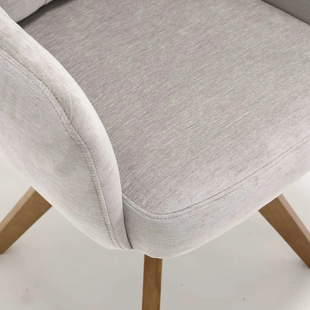 Wohnen Stühle<Chenille Tischsessel in Taupe - Fiorello (2er Set)