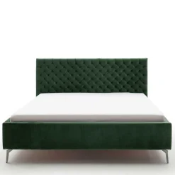Wohnen Betten<Chesterfield Bett in Dunkelgrün Samt - Jesafina