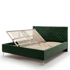 Wohnen Betten<Chesterfield Bett in Dunkelgrün Samt - Jesafina