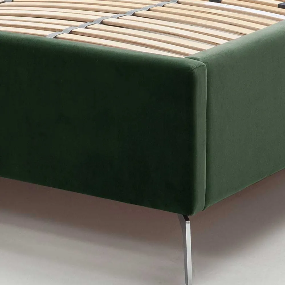 Wohnen Betten<Chesterfield Bett in Dunkelgrün Samt - Jesafina