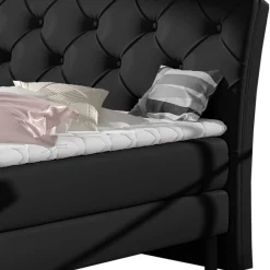 Wohnen Betten<Chesterfield Komplettbett in Schwarz - Silvaria