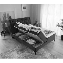 Wohnen Betten<Chesterfield Komplettbett in Schwarz - Silvaria