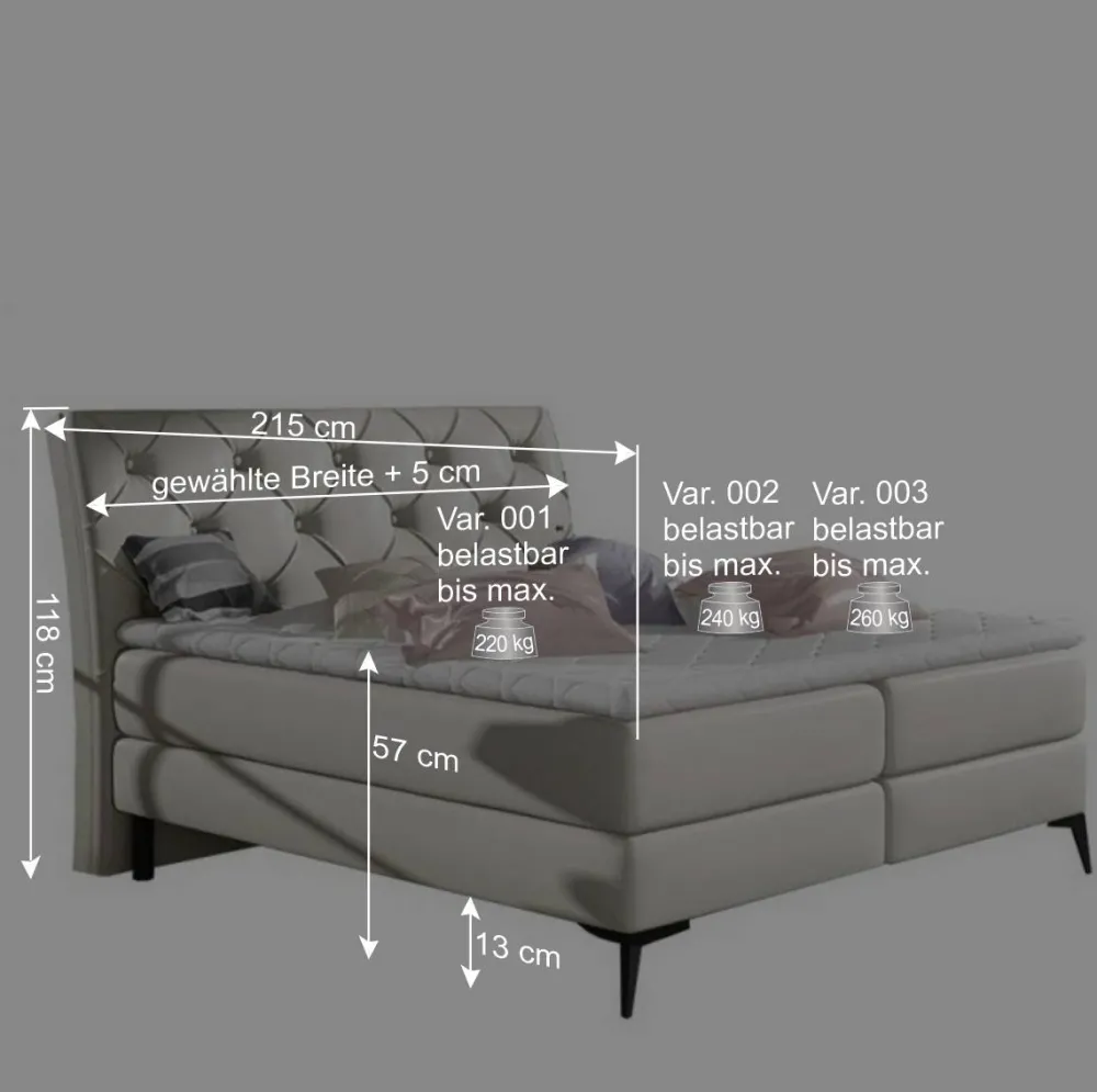 Wohnen Betten<Chesterfield Kunstlederbett in Creme - Micerdo