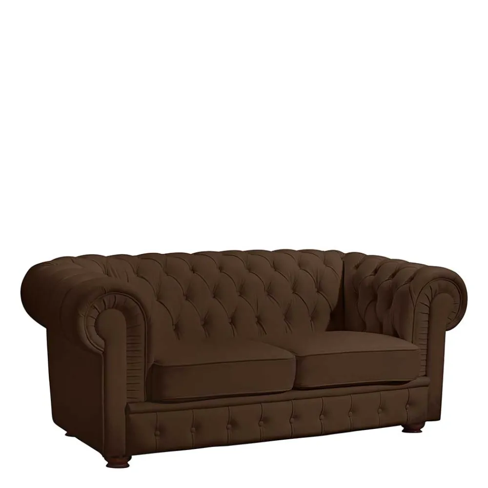 Wohnen Sofas<Chesterfield Kunstledercouch in Braun - Cementa