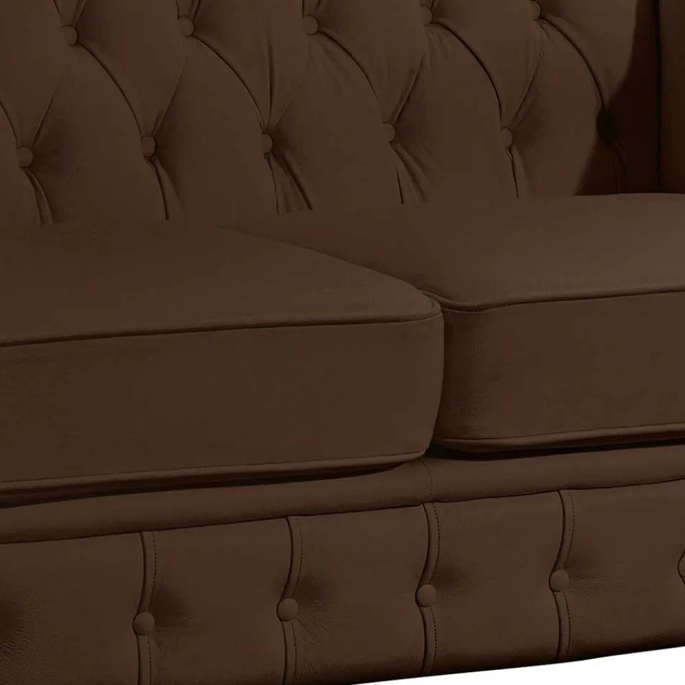 Wohnen Sofas<Chesterfield Kunstledercouch in Braun - Cementa