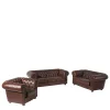 Wohnen Sitzgruppe<Chesterfield Ledergarnitur in Braun - Cementa (dreiteilig)
