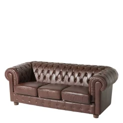 Wohnen Sitzgruppe<Chesterfield Ledergarnitur in Braun - Cementa (dreiteilig)