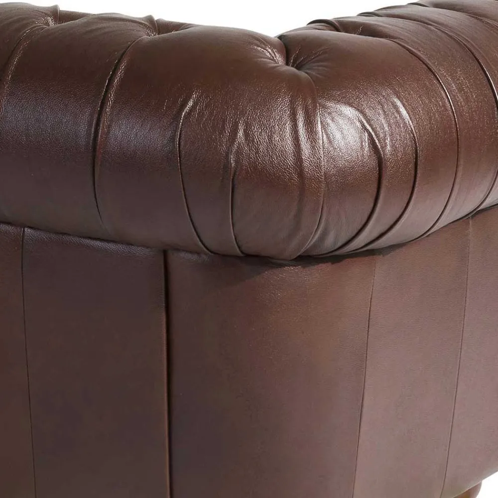 Wohnen Sitzgruppe<Chesterfield Ledergarnitur in Braun - Cementa (dreiteilig)