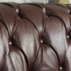 Wohnen Sitzgruppe<Chesterfield Ledergarnitur in Braun - Cementa (dreiteilig)