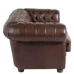 Wohnen Sitzgruppe<Chesterfield Ledergarnitur in Braun - Cementa (dreiteilig)
