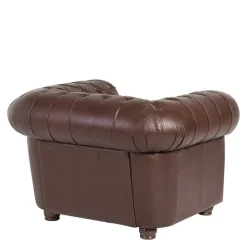 Wohnen Sitzgruppe<Chesterfield Ledergarnitur in Braun - Cementa (dreiteilig)