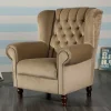 Wohnen Sessel<Chesterfield Ohrenbackensessel in Beige - Mavilia