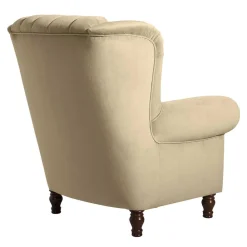 Wohnen Sessel<Chesterfield Ohrenbackensessel in Beige - Mavilia