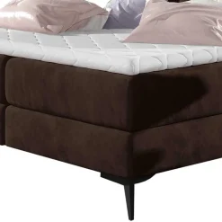 Wohnen Betten<Chesterfield Polsterbett in Dunkelbraun Velours - Partiona