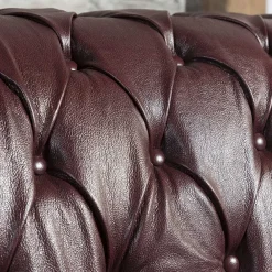 Wohnen Sitzgruppe<Chesterfield Polstergarnitur aus Leder - Geoloro (dreiteilig)