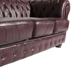 Wohnen Sitzgruppe<Chesterfield Polstergarnitur aus Leder - Geoloro (dreiteilig)