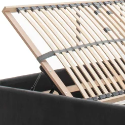 Wohnen Betten<Chesterfield Samtbett in Anthrazit - Satos