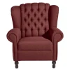 Wohnen Sessel<Chesterfield Sessel in Rot und Nussbaum - Giaz