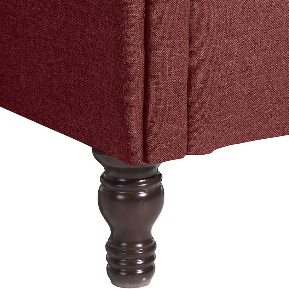 Wohnen Sessel<Chesterfield Sessel in Rot und Nussbaum - Giaz