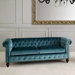 Wohnen Sofas<Chesterfield Sofa aus Samt in Petrol - Maduera