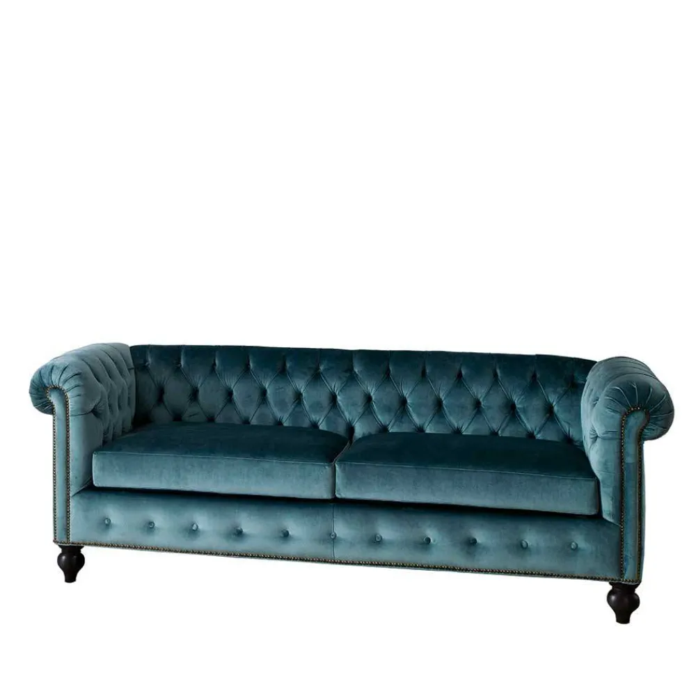Wohnen Sofas<Chesterfield Sofa aus Samt in Petrol - Maduera