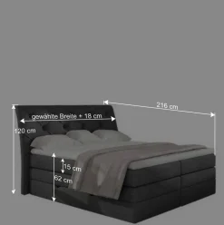 Wohnen Betten<Chesterfield Stauraum-Boxspringbett in Blau - Hillo