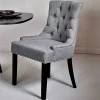 Wohnen Stühle<Chesterfield Stuhl in Grau meliert und Schwarz - Menton