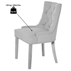 Wohnen Stühle<Chesterfield Stuhl in Grau meliert und Schwarz - Menton