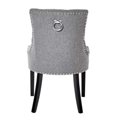 Wohnen Stühle<Chesterfield Stuhl in Grau meliert und Schwarz - Menton
