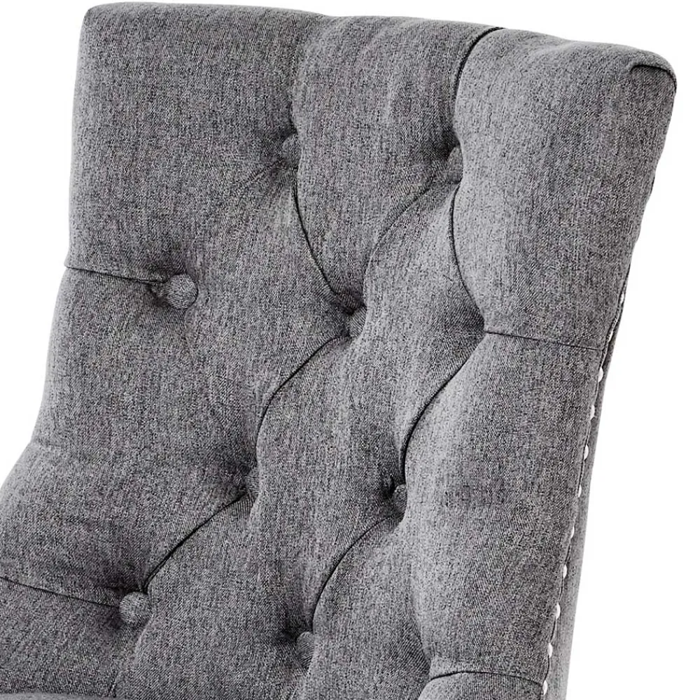 Wohnen Stühle<Chesterfield Stuhl in Grau meliert und Schwarz - Menton