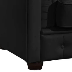 Wohnen Sessel<Chesterfield-Sessel in Schwarz Kunstleder - Riscos