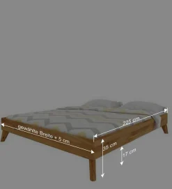 Wohnen Betten<220cm Überlänge Bett ohne Kopfteil - Eavy