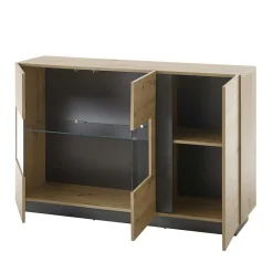 Wohnen Sideboards<138cm breite Kommode mit Glaseinsatz - Lairian
