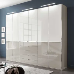 Wohnen Kleiderschränke<296cm breiter Design Kleiderschrank 6-türig - Pascan