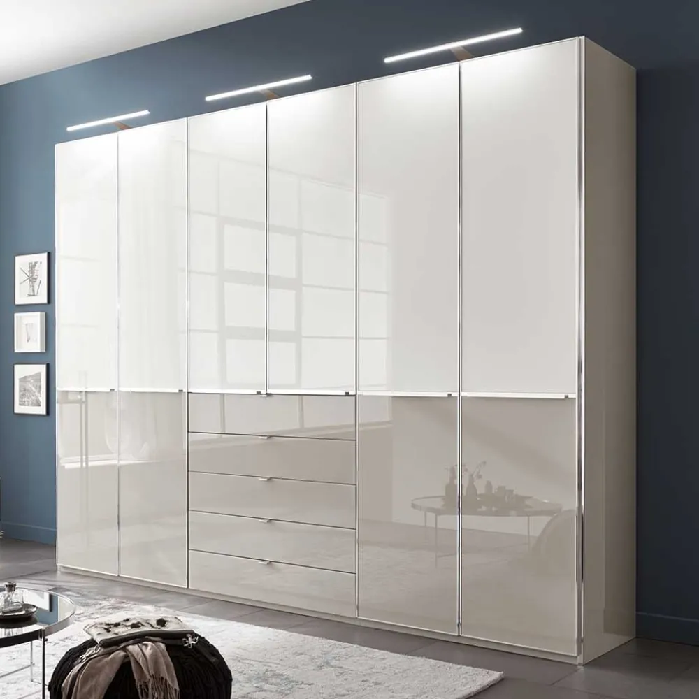 Wohnen Kleiderschränke<296cm breiter Design Kleiderschrank 6-türig - Pascan