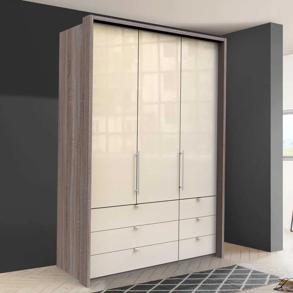 Wohnen Kleiderschränke|Schränke<150cm breiter Kleiderschrank mit sechs Schubladen - Membres