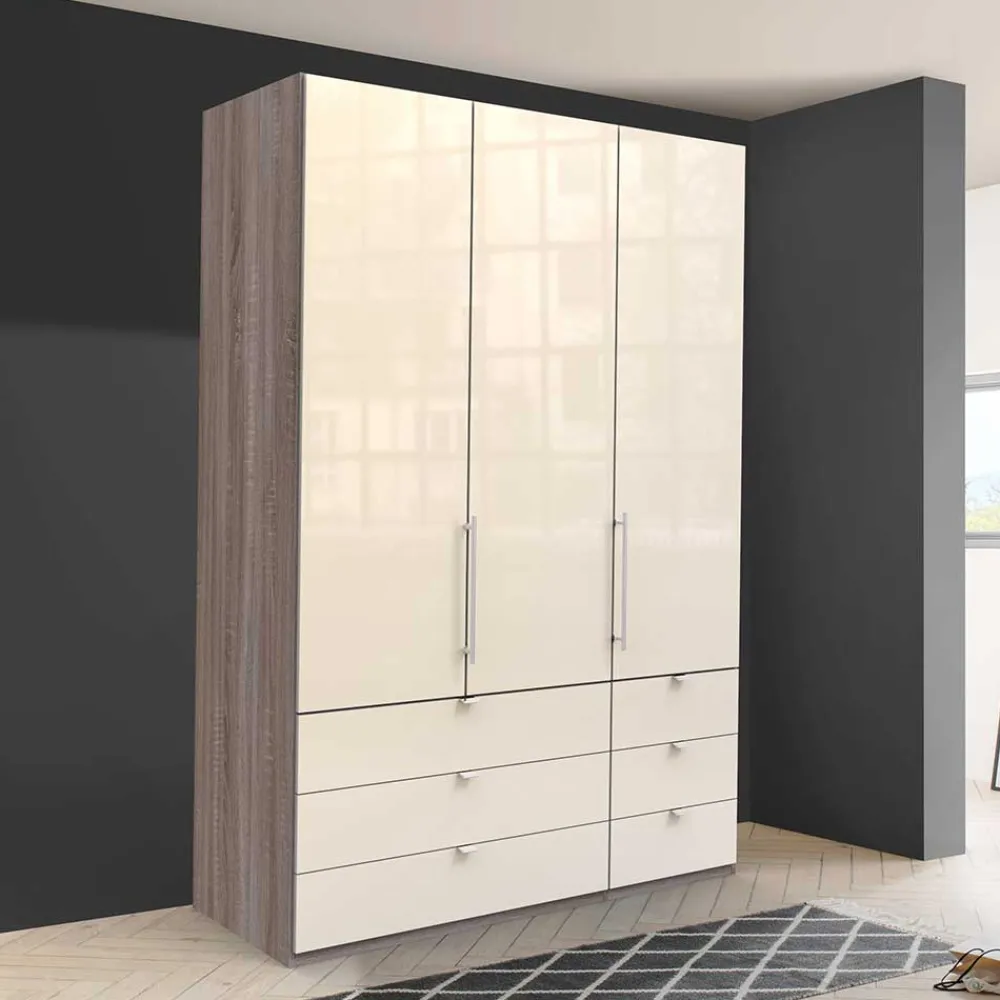 Wohnen Kleiderschränke|Schränke<150cm breiter Kleiderschrank mit sechs Schubladen - Membres