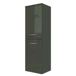 Wohnen Schränke<40cm breiter Midischrank fürs Bad Mladen in Hochglanz Dunkelgrau