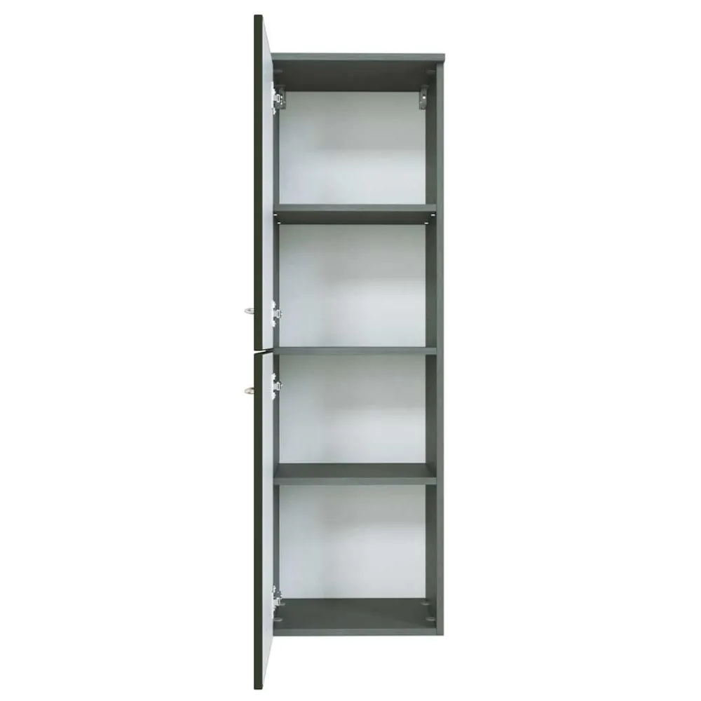 Wohnen Schränke<40cm breiter Midischrank fürs Bad Mladen in Hochglanz Dunkelgrau
