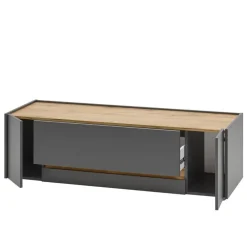 Wohnen Tv & Hifi-Möbel|Lowboards<140cm breiter TV Unterschrank in Anthrazit - Ahilav