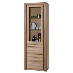 Wohnen Vitrinen<68cm breiter Vitrinenschrank in Kernbuche - Uhelia