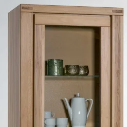 Wohnen Vitrinen<68cm breiter Vitrinenschrank in Kernbuche - Uhelia