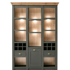 Wohnen Regale<147cm breites Landhaus Regal in Graugrün - Eylan