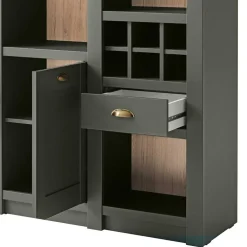 Wohnen Regale<147cm breites Landhaus Regal in Graugrün - Eylan