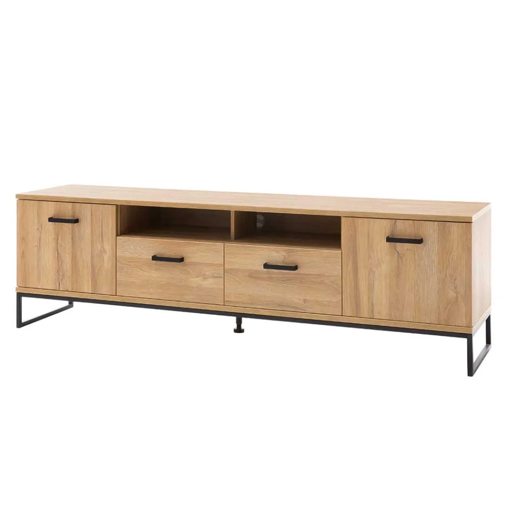 Wohnen Tv & Hifi-Möbel|Lowboards<201cm breites Lowboard für TV in Wildeiche - Truvisas
