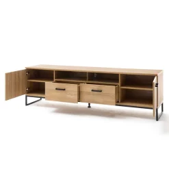 Wohnen Tv & Hifi-Möbel|Lowboards<201cm breites Lowboard für TV in Wildeiche - Truvisas