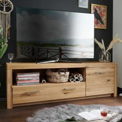 Wohnen Tv & Hifi-Möbel|Lowboards<170cm breites TV Board aus geölter Wildeiche - Loitons