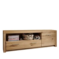 Wohnen Tv & Hifi-Möbel|Lowboards<170cm breites TV Board aus geölter Wildeiche - Loitons