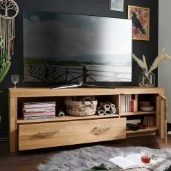 Wohnen Tv & Hifi-Möbel|Lowboards<170cm breites TV Board aus geölter Wildeiche - Loitons