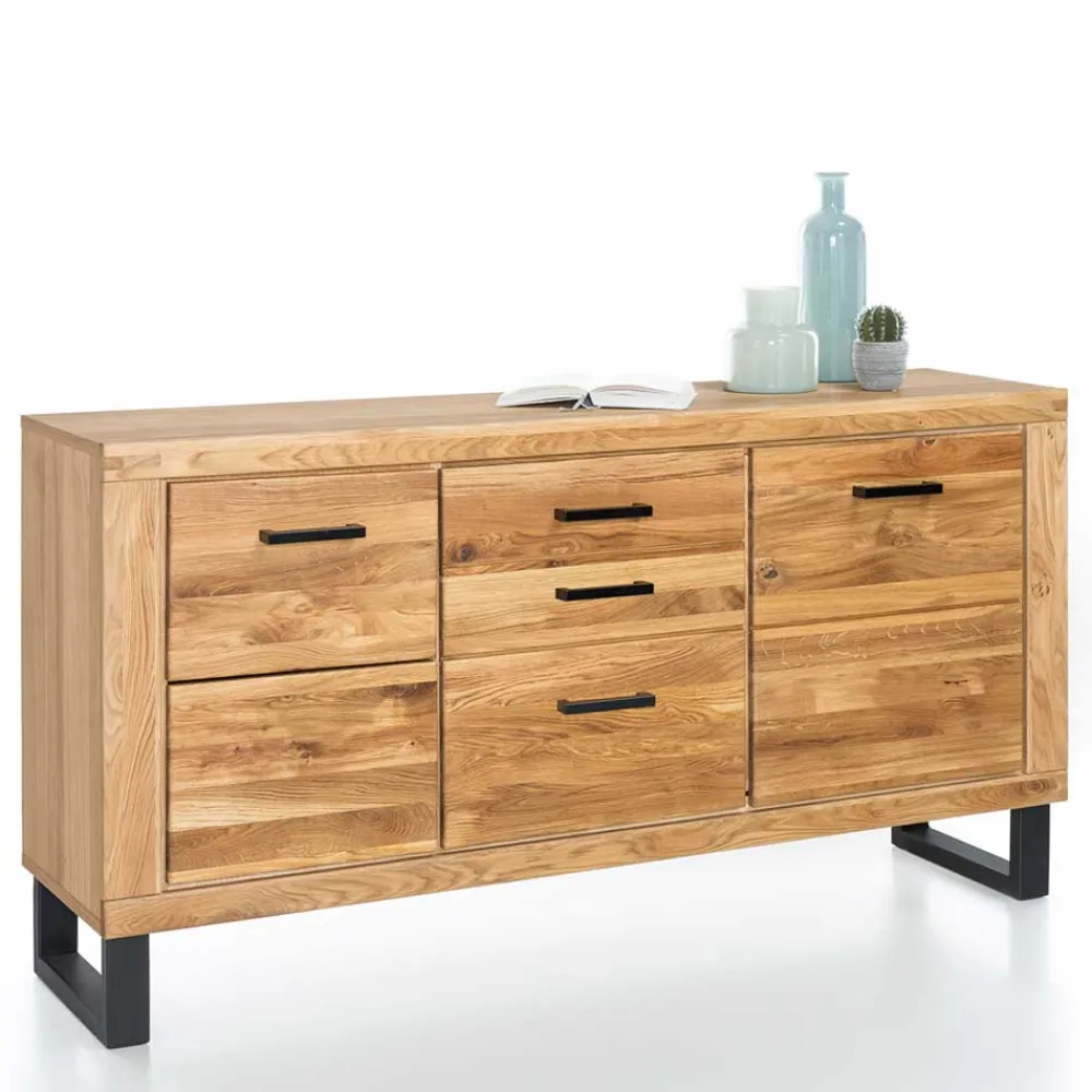 Wohnen Sideboards<158cm Design Sideboard in Wildeiche teilmassiv - Arello
